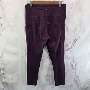 Zyia Leggings Womens 6 8 Purple Crop Capri High Rise Light N Tight Pockets